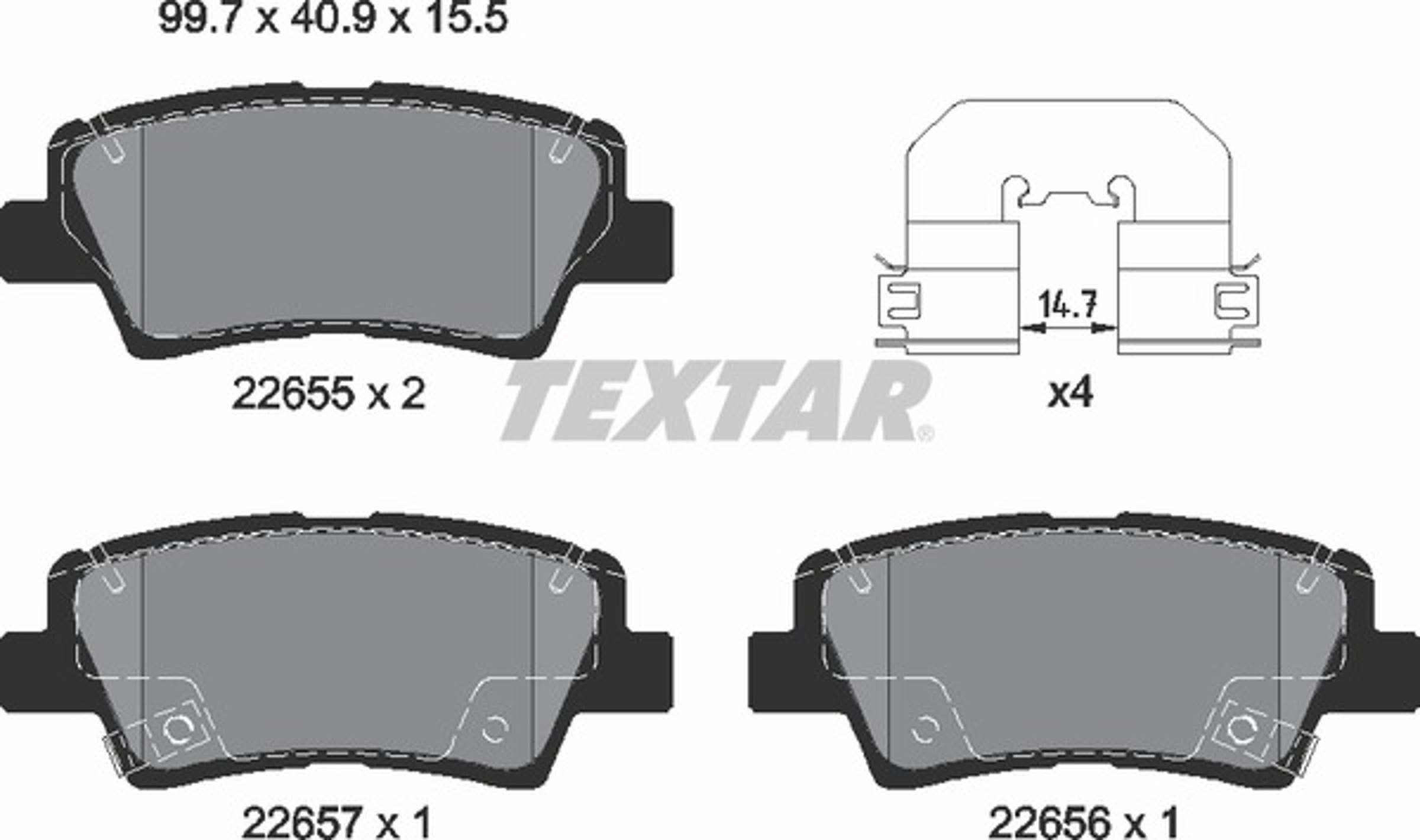 Колодки тормозные дисковые TEXTAR 2265501