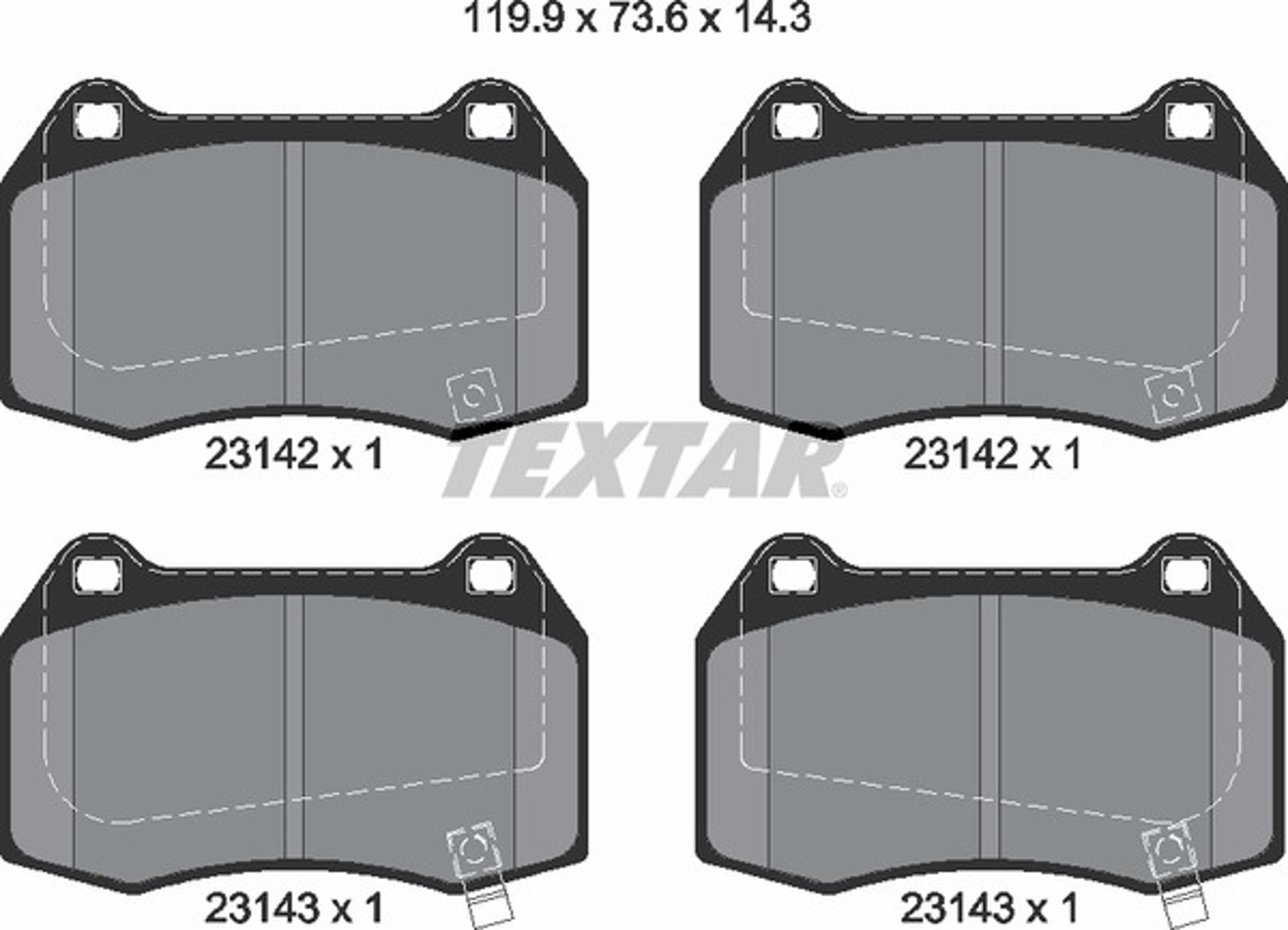 Колодки тормозные дисковые TEXTAR 2314201