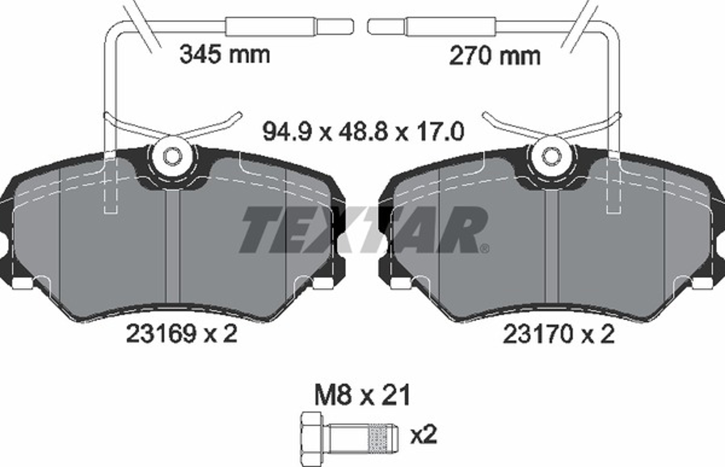 Колодки тормозные дисковые TEXTAR 2316901