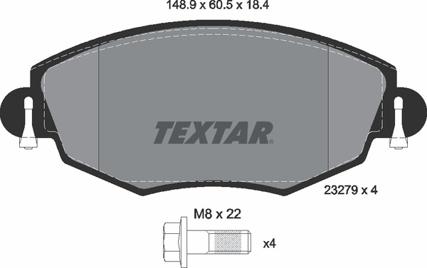 Комплект тормозных колодок дискового тормоза TEXTAR 2327904
