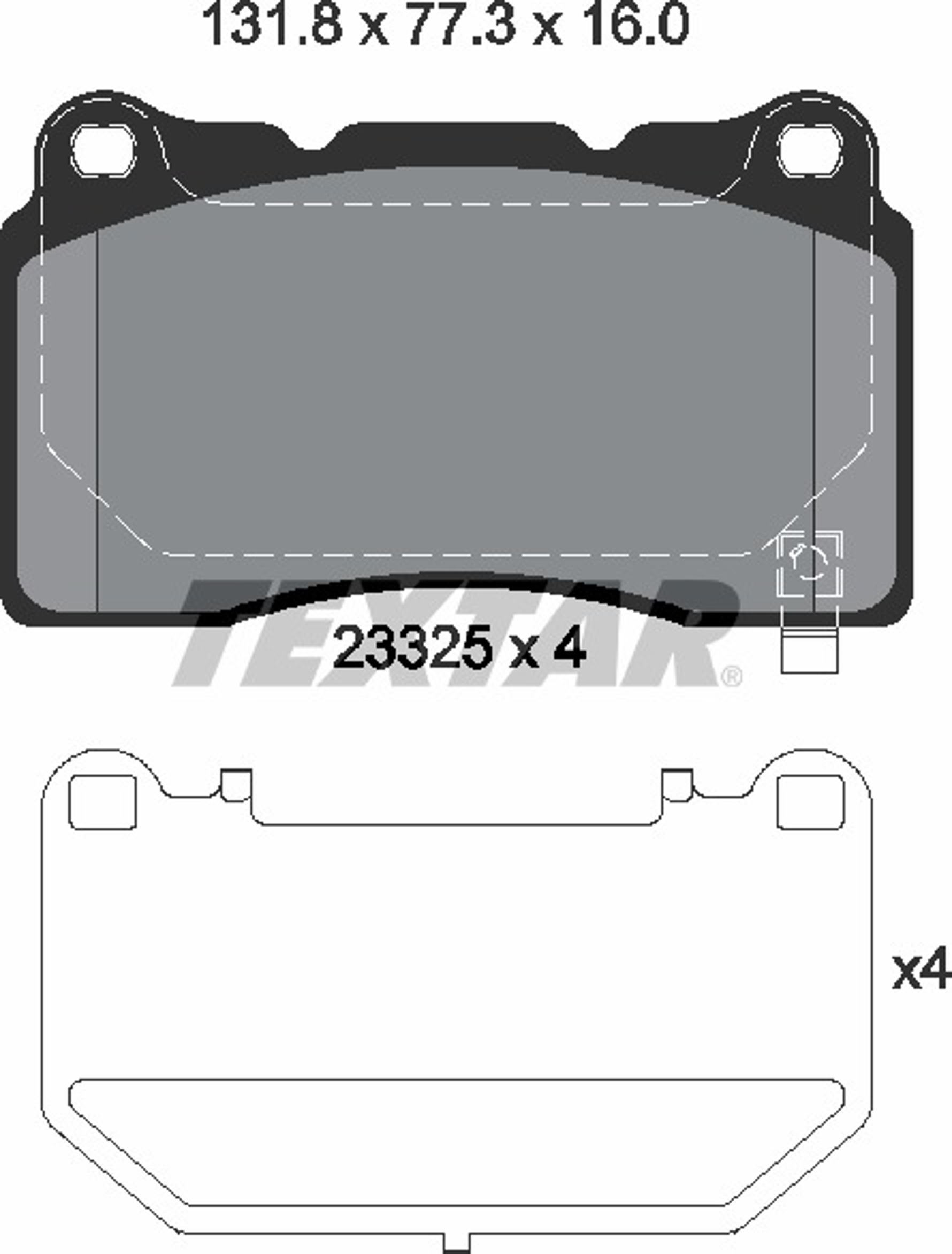 Колодки тормозные дисковые TEXTAR 2332502