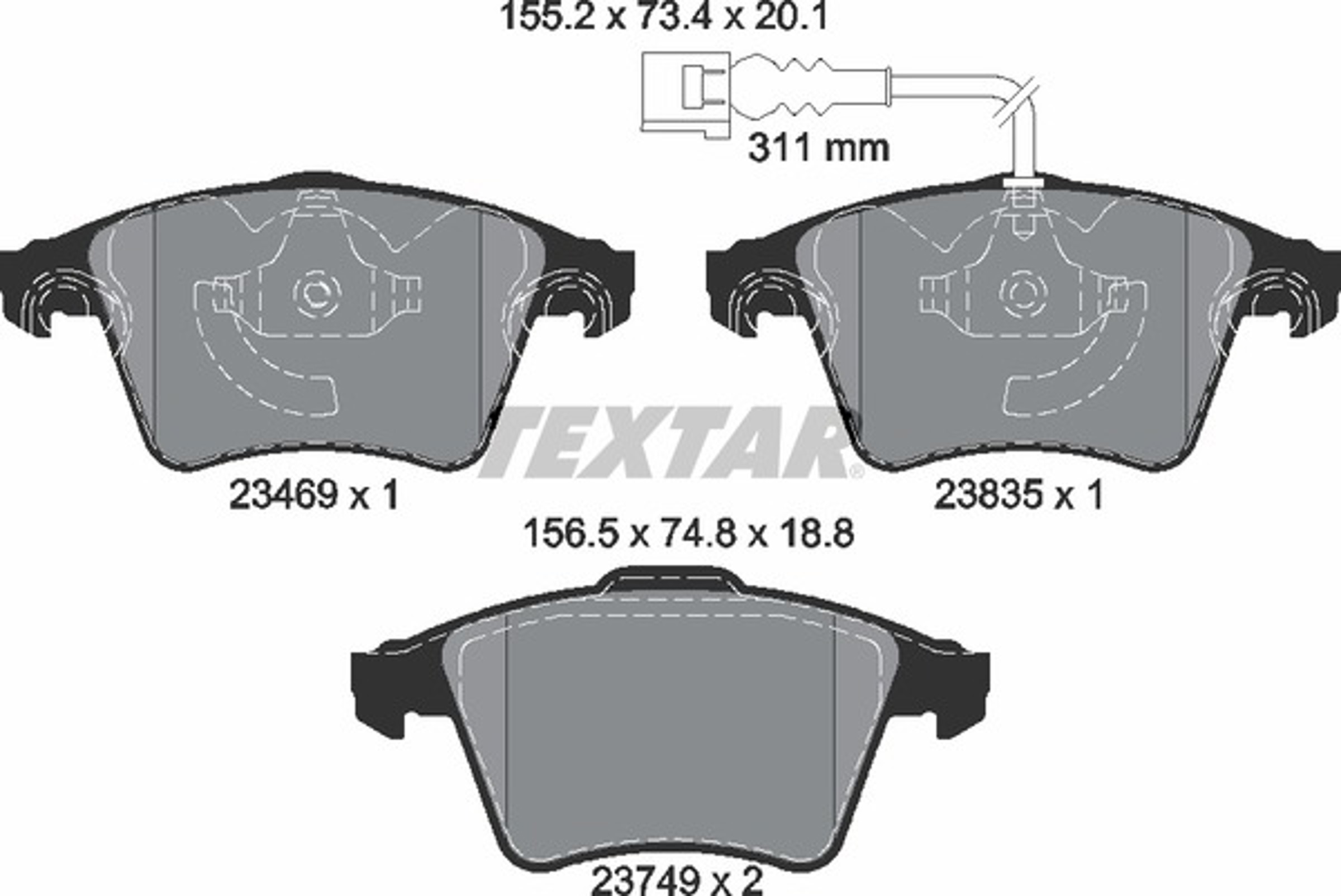 Колодки тормозные дисковые TEXTAR 2346901