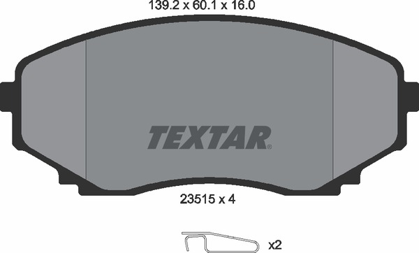 Комплект тормозных колодок дискового тормоза TEXTAR 2351501