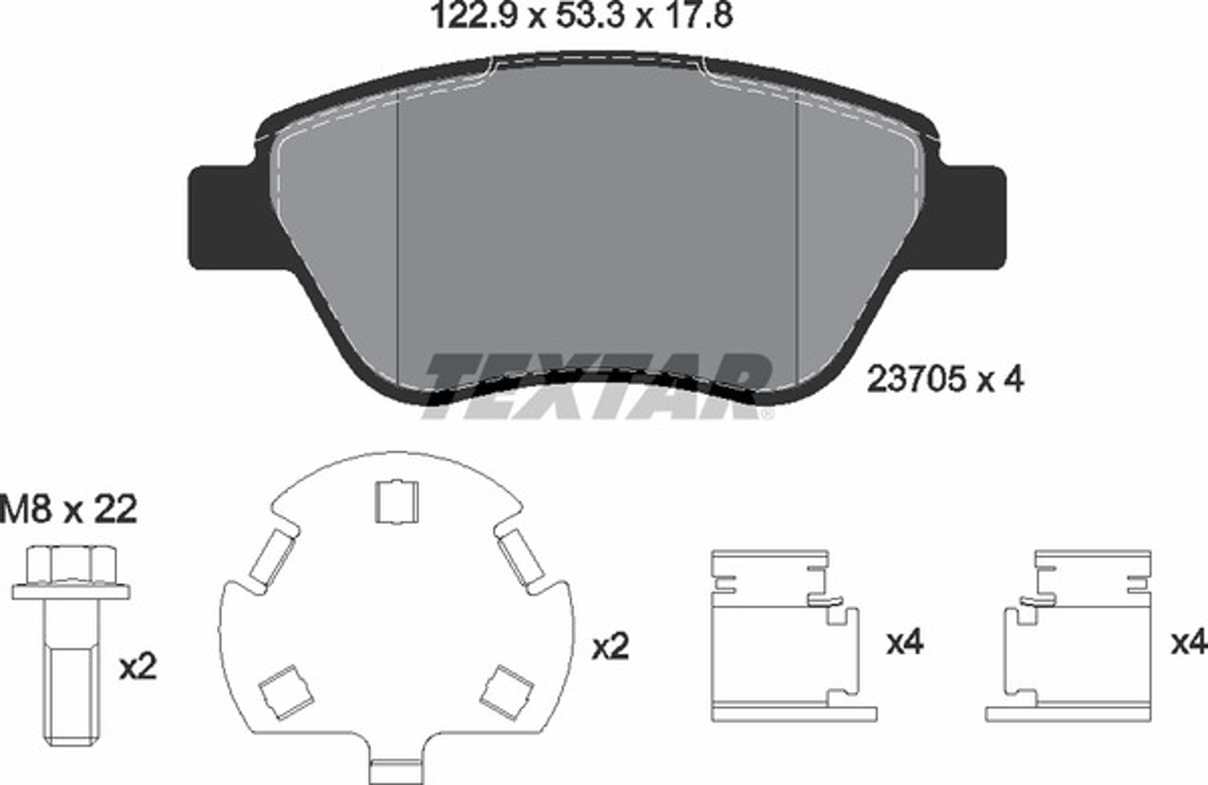 Колодки тормозные дисковые TEXTAR 2370507