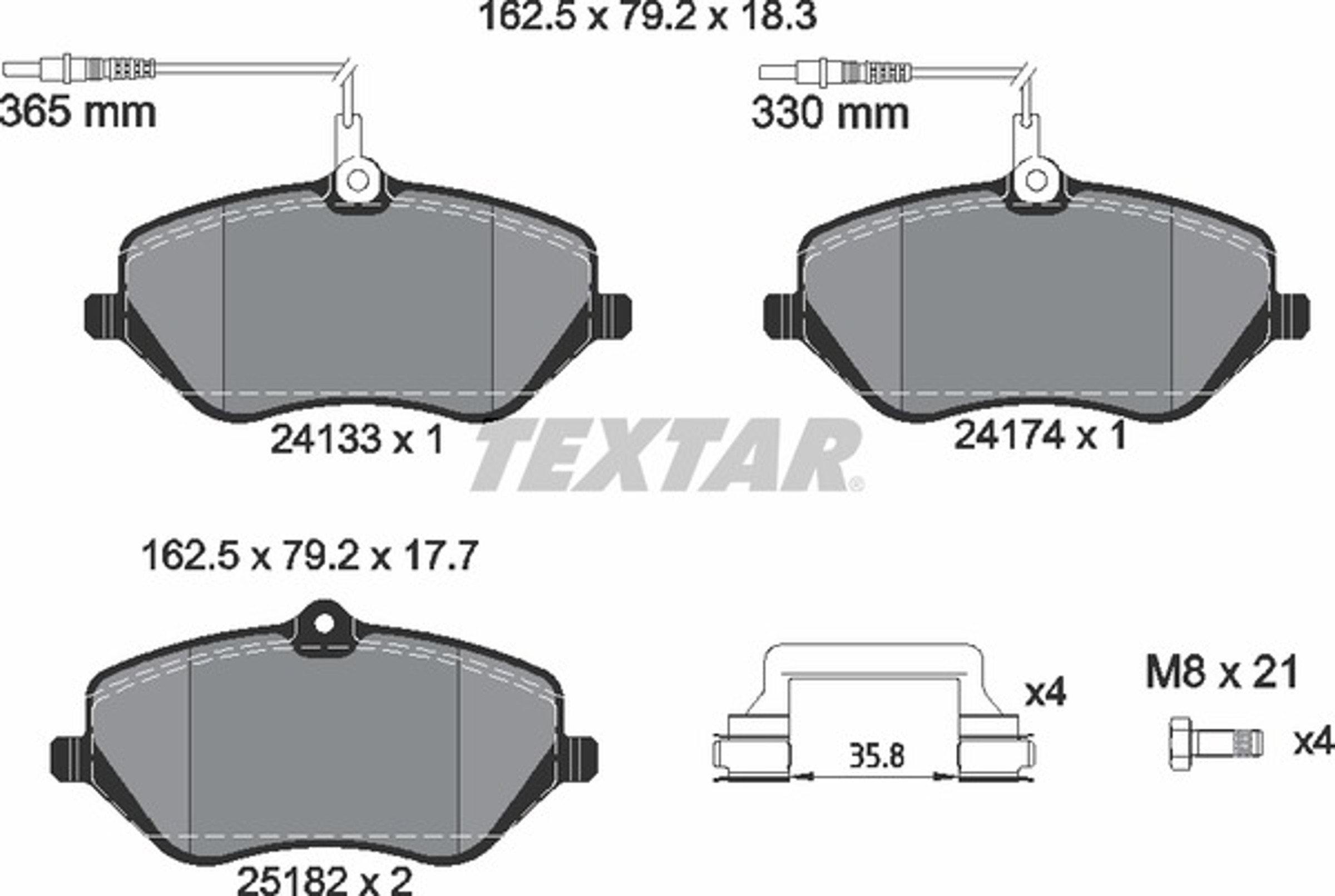 Колодки тормозные дисковые TEXTAR 2413303