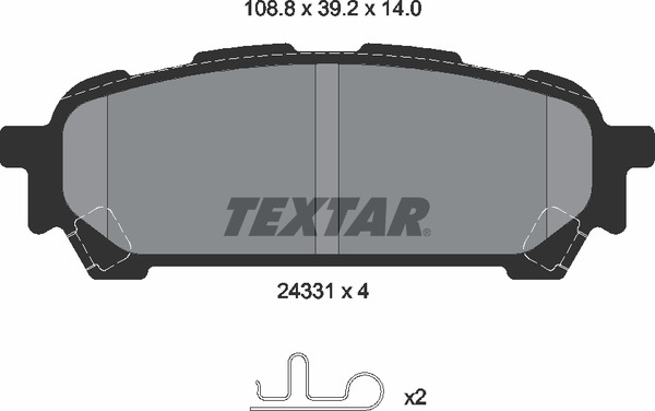 Комплект тормозных колодок дискового тормоза TEXTAR 2433101