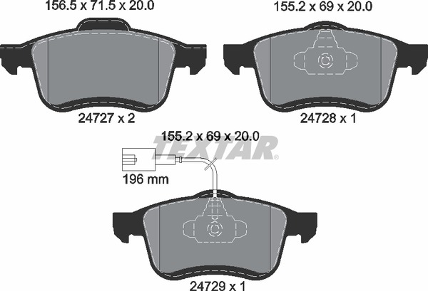 Комплект тормозных колодок дискового тормоз q+ TEXTAR 2472701