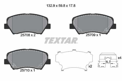 Тормозные колодки TEXTAR 2570801