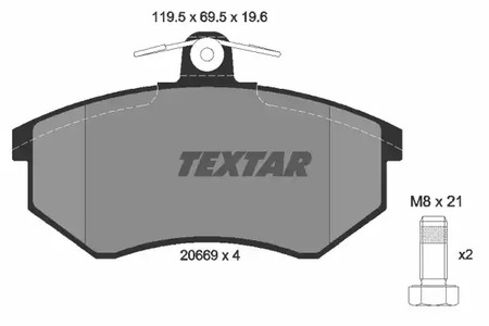 Комплект тормозных колодок дискового тормоза TEXTAR 2066921