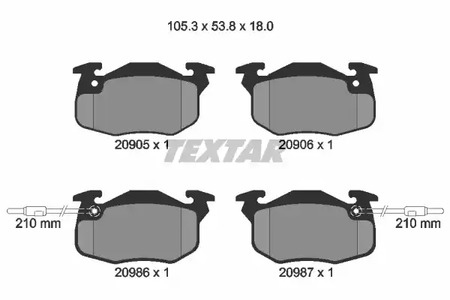 Колодки тормозные дисковые TEXTAR 2090506
