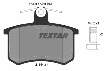 Комплект тормозных колодок дискового тормоза TEXTAR 2114401