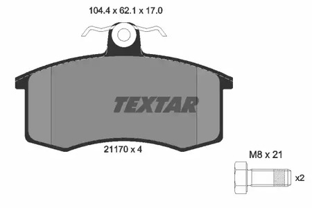Комплект тормозных колодок дискового тормоза TEXTAR 2117002