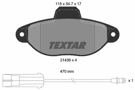 Комплект тормозных колодок дискового тормоза TEXTAR 2143603