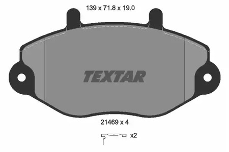 Комплект тормозных колодок дискового тормоза TEXTAR 2146902