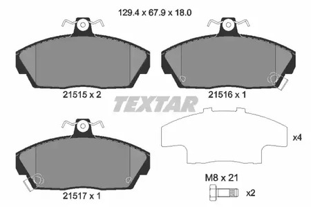 Комплект тормозных колодок дискового тормоза TEXTAR 2151503