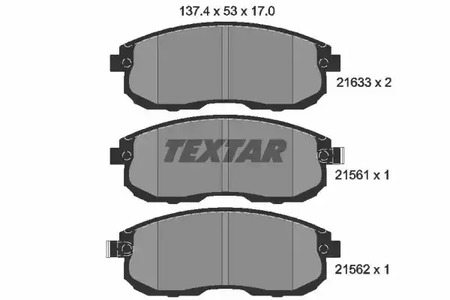 Комплект тормозных колодок дискового тормоза TEXTAR 2156101