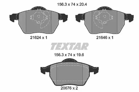 Комплект тормозных колодок дискового тормоза TEXTAR 2162402