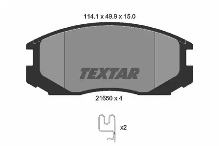 Комплект тормозных колодок дискового тормоза TEXTAR 2165001