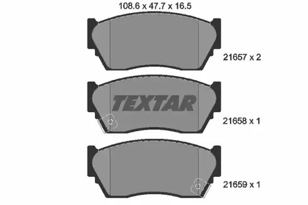 Комплект тормозных колодок дискового тормоза TEXTAR 2165701
