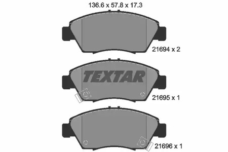 Комплект тормозных колодок дискового тормоза TEXTAR 2169401