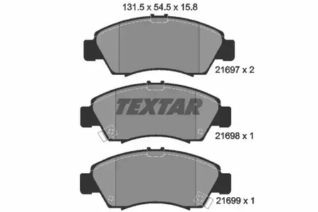 Комплект тормозных колодок дискового тормоза TEXTAR 2169701