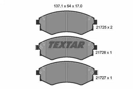 Комплект тормозных колодок дискового тормоза TEXTAR 2172501