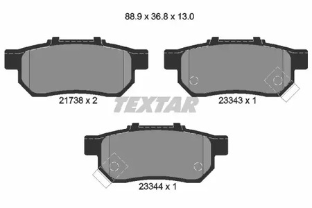 Комплект тормозных колодок дискового тормоза TEXTAR 2173801