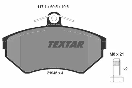 Комплект тормозных колодок дискового тормоза TEXTAR 2194503