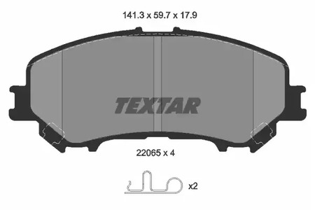 Комплект тормозных колодок дискового тормоза TEXTAR 2206501