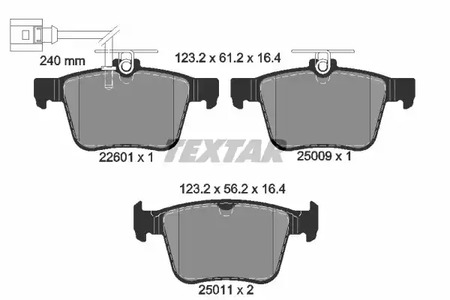 Колодки тормозные дисковые TEXTAR 2260101