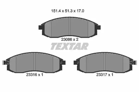 Колодки тормозные дисковые TEXTAR 2308601