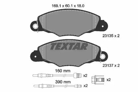 Комплект тормозных колодок дискового тормоза TEXTAR 2313503