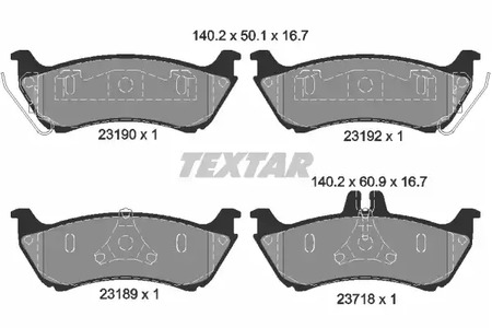 Комплект тормозных колодок дискового тормоза TEXTAR 2319002