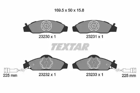 Комплект тормозных колодок дискового тормоза TEXTAR 2323001