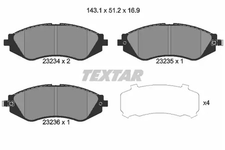 Комплект тормозных колодок дискового тормоза TEXTAR 2323401