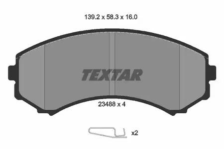 Комплект тормозных колодок дискового тормоза TEXTAR 2348801