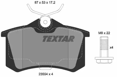 Комплект тормозных колодок дискового тормоза TEXTAR 2355402