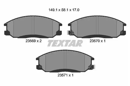 Комплект тормозных колодок дискового тормоза TEXTAR 2356901