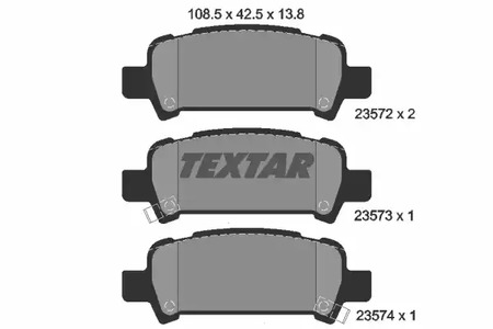 Комплект тормозных колодок дискового тормоза TEXTAR 2357202
