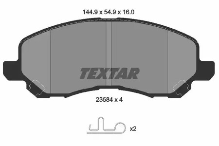 Комплект тормозных колодок дискового тормоза TEXTAR 2358401