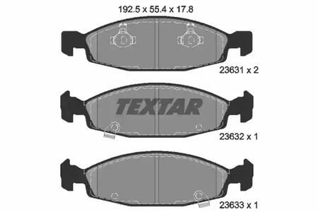 Комплект тормозных колодок дискового тормоза TEXTAR 2363101