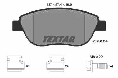 Комплект тормозных колодок дискового тормоза TEXTAR 2370803