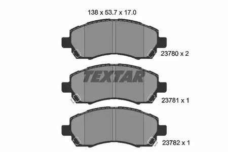 Комплект тормозных колодок дискового тормоза TEXTAR 2378001