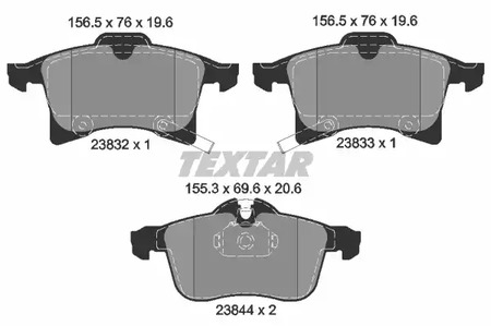 Комплект тормозных колодок дискового тормоза TEXTAR 2383201