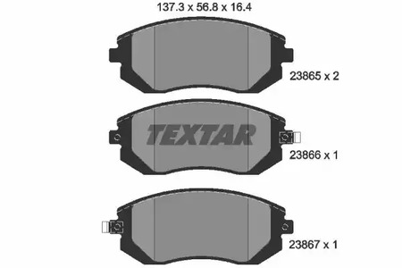 Комплект тормозных колодок дискового тормоза TEXTAR 2386501
