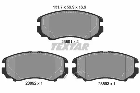 Комплект тормозных колодок дискового тормоза TEXTAR 2389101