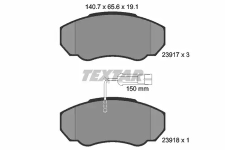 Комплект тормозных колодок дискового тормоза TEXTAR 2391701