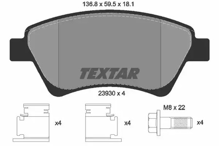 Комплект тормозных колодок дискового тормоза TEXTAR 2393001