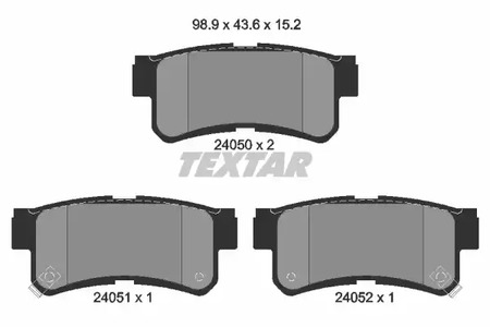 Комплект тормозных колодок дискового тормоза TEXTAR 2405001
