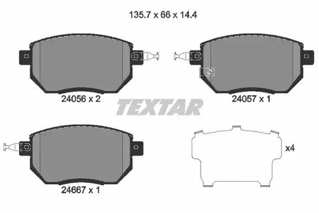 Комплект тормозных колодок дискового тормоза TEXTAR 2405601